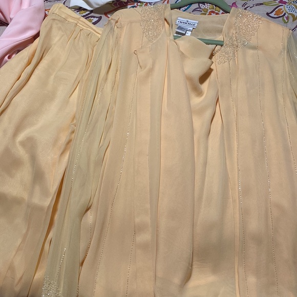 3pcs pants set Yellow sequin Set - Picture 1 of 4